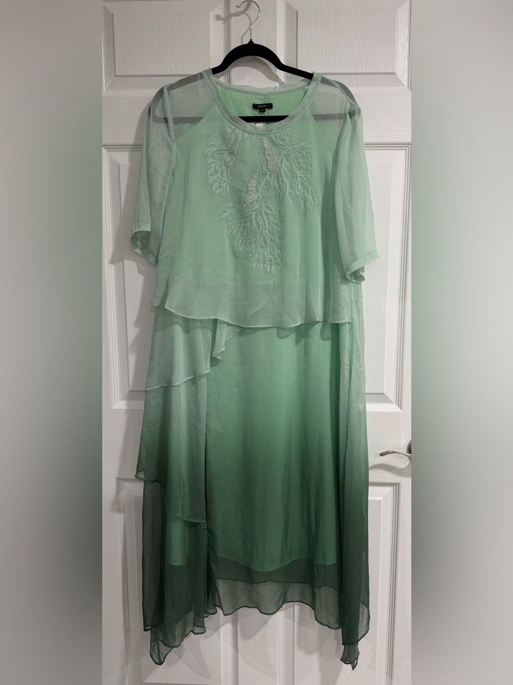 Floryday Elegant Mint Green Layered Chiffon Dress